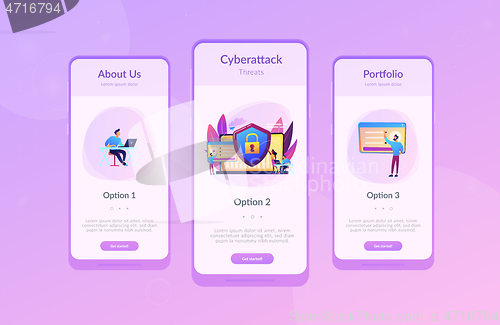 Image of Cyber security app interface template.