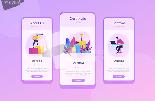Image of Corporate ladder app interface template.