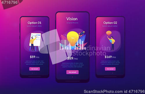 Image of Vision statement app interface template.
