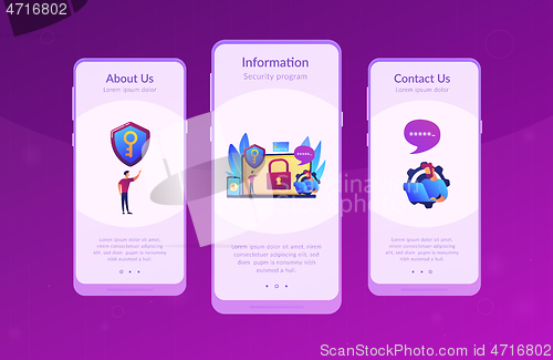 Image of Cyber security software app interface template.