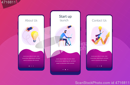 Image of Start up launch app interface template.