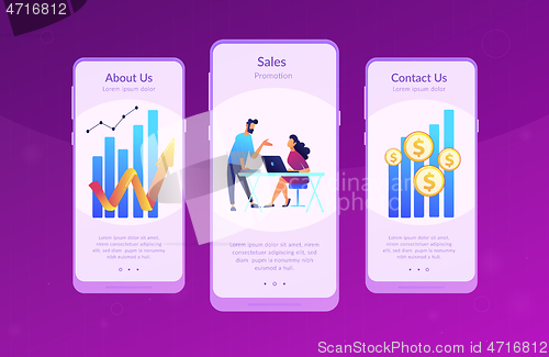 Image of Sales growth app interface template.