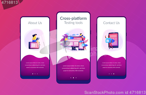 Image of Cross-platform software app interface template.