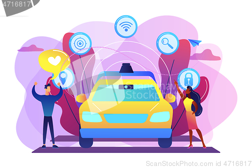 Image of Autonomous driving concept vector illustration.