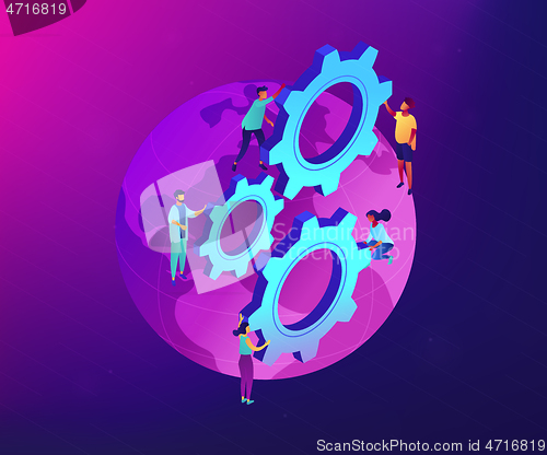 Image of International business isometric 3D concept illustration.