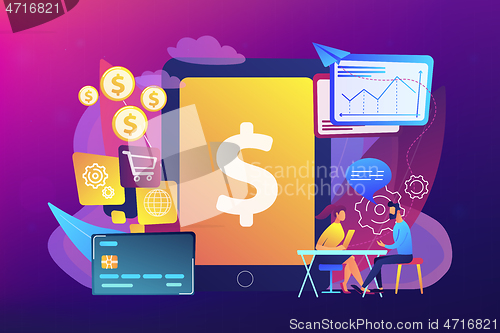 Image of Core banking IT system concept vector illustration.