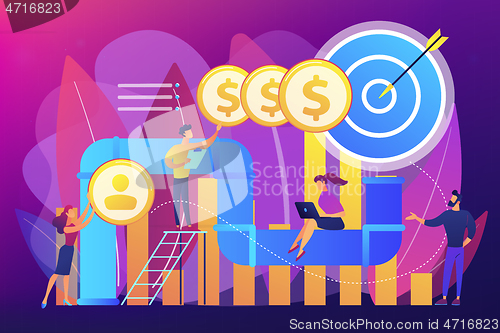 Image of Sales pipeline management concept vector illustration.