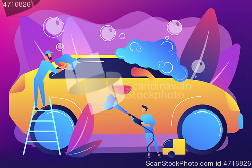 Image of Car wash service concept vector illustration.