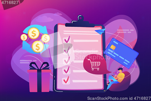 Image of Cash back concept vector illustration.