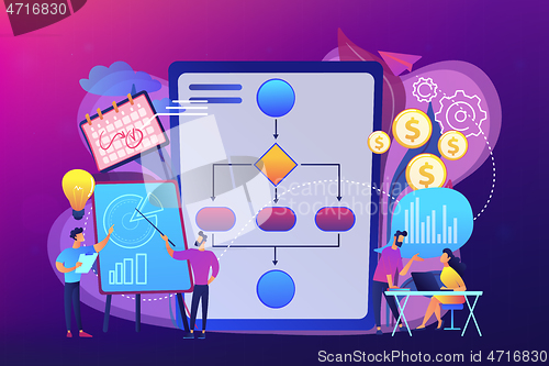 Image of Business process management concept vector illustration.