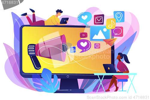 Image of Social media marketing concept vector illustration.