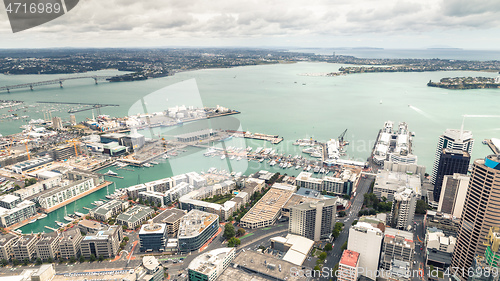 Image of view to the Auckland harbour New Zealand