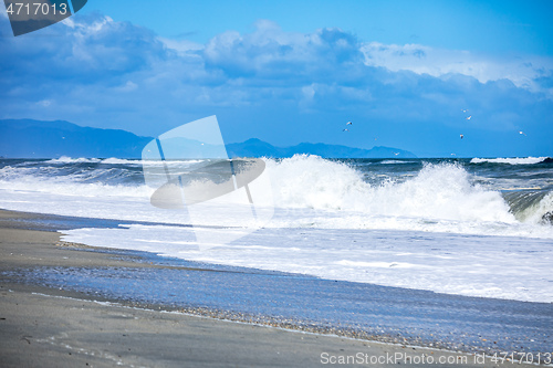 Image of stormy ocean scenery background