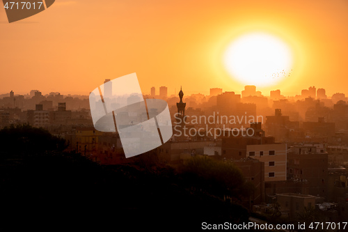 Image of sunset scenery at Cairo Egypt