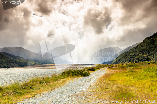 Image of dramatic landscape scenery Arthur\'s pass in south New Zealand