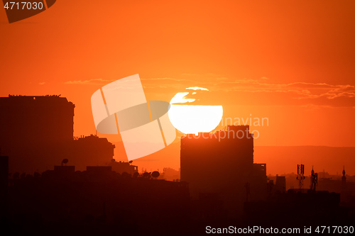 Image of sunset scenery at Cairo Egypt