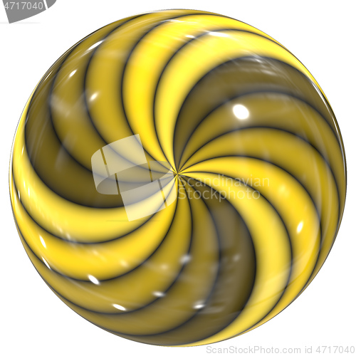 Image of yellow swirl glass sphere