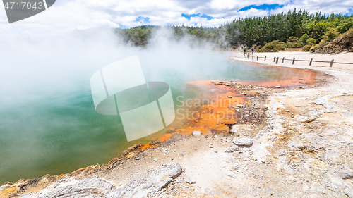 Image of hot sparkling lake in New Zealand