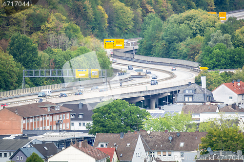 Image of aerial view of the federal road at Siegen Germany