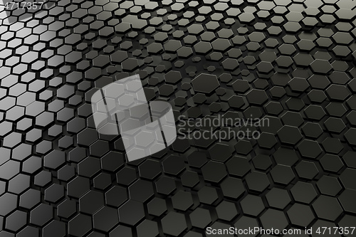 Image of black and white hexagon background