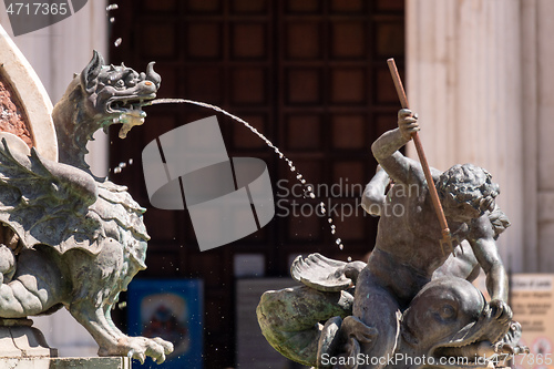 Image of fountain at the Basilica della Santa Casa in Italy Marche