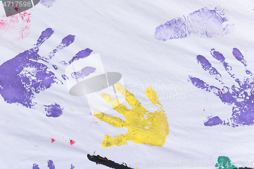 Image of colorful hands and foots print