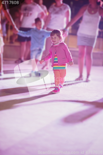 Image of little girl dancing in the kids disco