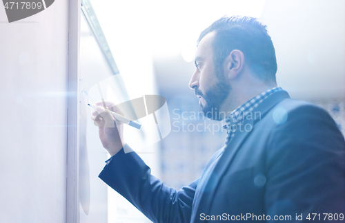 Image of businessman giving presentations at conference room