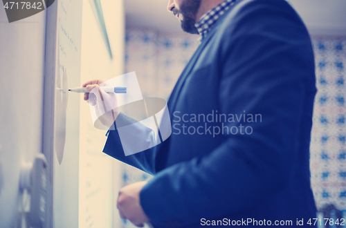 Image of businessman giving presentations at conference room