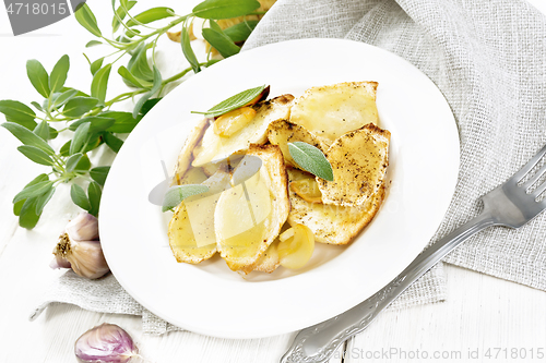 Image of Parsnips baked in plate on light wooden board