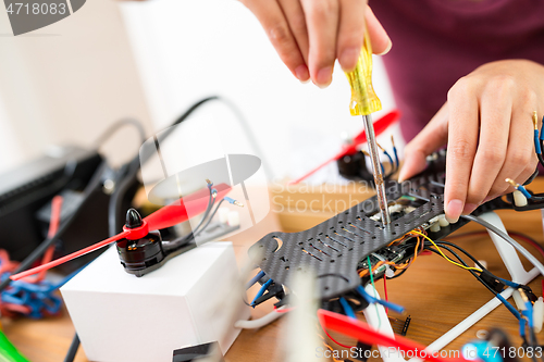 Image of Flying drone building