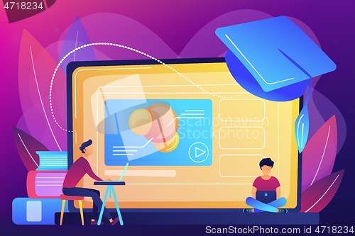 Image of Online education platform concept vector illustration.