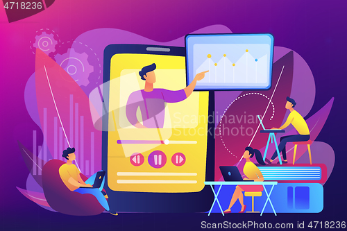 Image of Online teaching concept vector illustration.