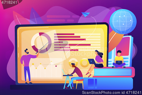 Image of Distance learning concept vector illustration.