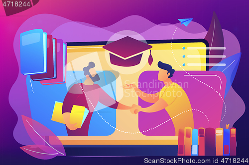 Image of Online tutor concept vector illustration.