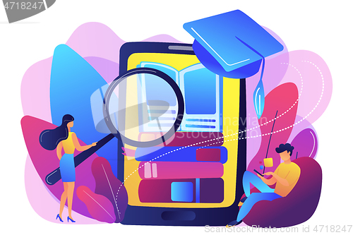 Image of Mobile learning concept vector illustration.