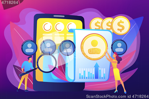 Image of Mobile expense management concept vector illustration.