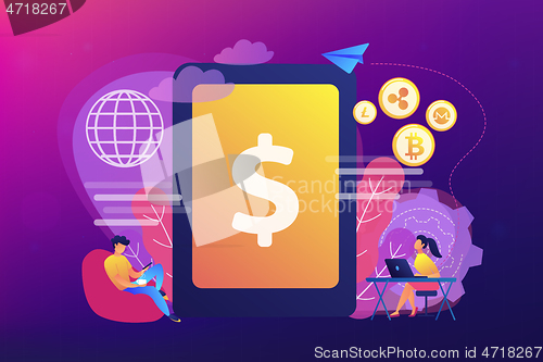 Image of Digital currency concept vector illustration.