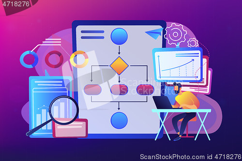 Image of Business process automation BPA concept vector illustration.