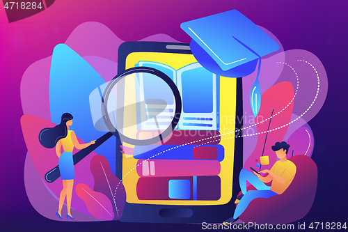 Image of Mobile learning concept vector illustration.