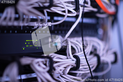 Image of optical cables connected to the main server