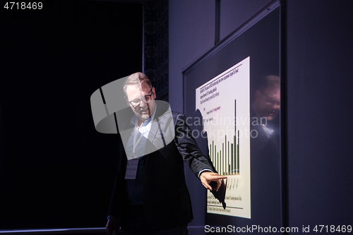 Image of businessman giving presentations at conference room