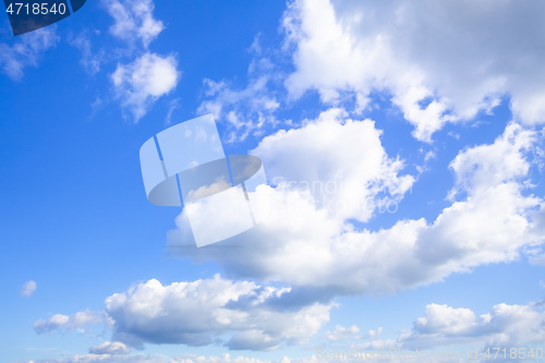 Image of typical beautiful blue sky clouds background