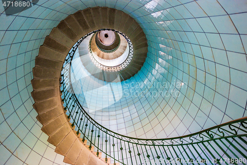 Image of High lighthouse stairs, vierge island, brittany,france