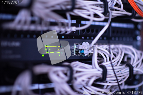 Image of optical cables connected to the main server