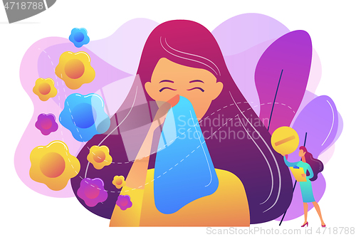 Image of Seasonal allergy concept vector illustration.