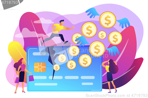 Image of Overspending concept vector illustration.