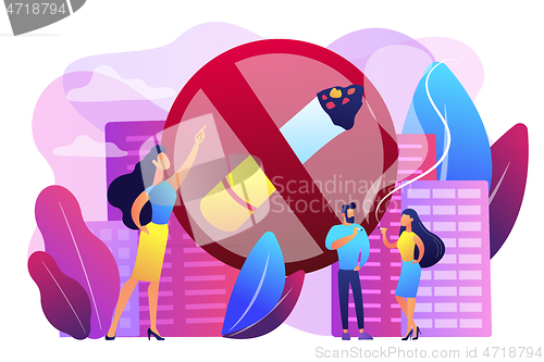 Image of Smoking cigarettes concept vector illustration.