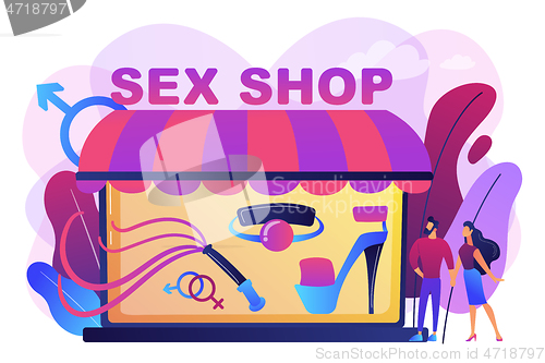 Image of Sex shop concept vector illustration.
