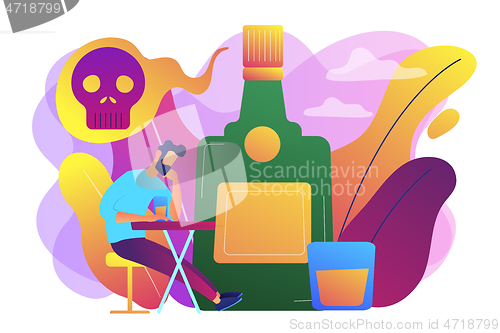 Image of Drinking alcohol concept vector illustration.